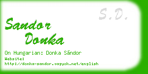 sandor donka business card